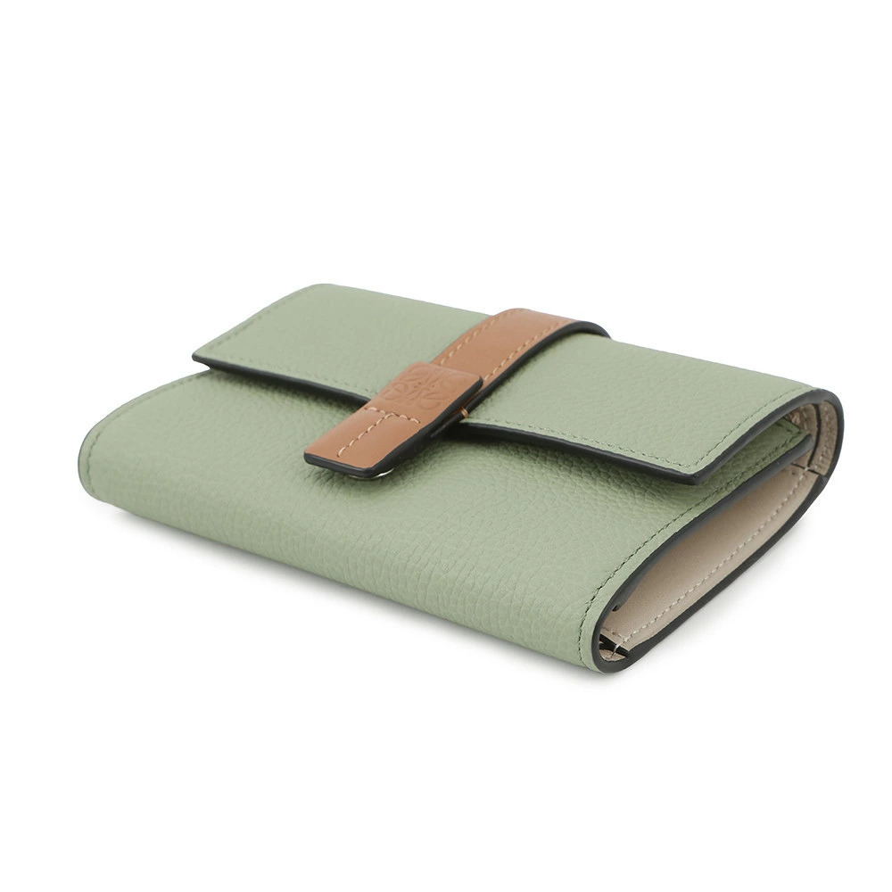 Loewe Calf Tri fold Wallet Leather Vertical Black